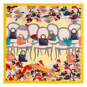 SILK SCARF ''BAGS ON THE CHAIR''